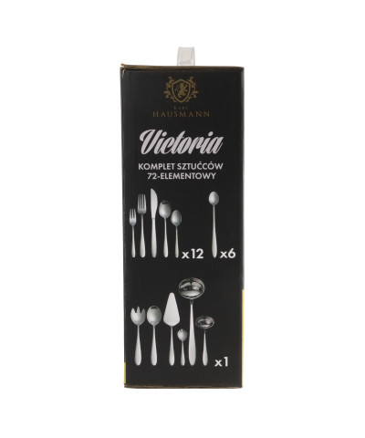 Komplet sztućców w pudełku VICTORIA 72-elementowy srebrne