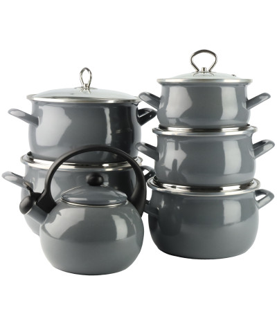 Garnek emaliowany szary HELENA 5,5L