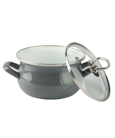 Garnek emaliowany szary HELENA 1,9L