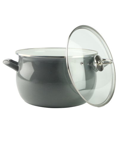 Garnek emaliowany szary HELENA 4L