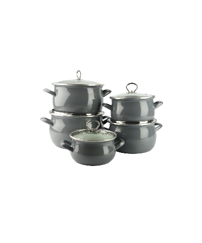 Garnek emaliowany szary HELENA 4L