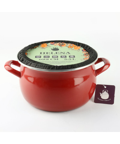 Garnek emaliowany czerwony HELENA 5,5L