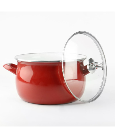 Garnek emaliowany czerwony HELENA 3L