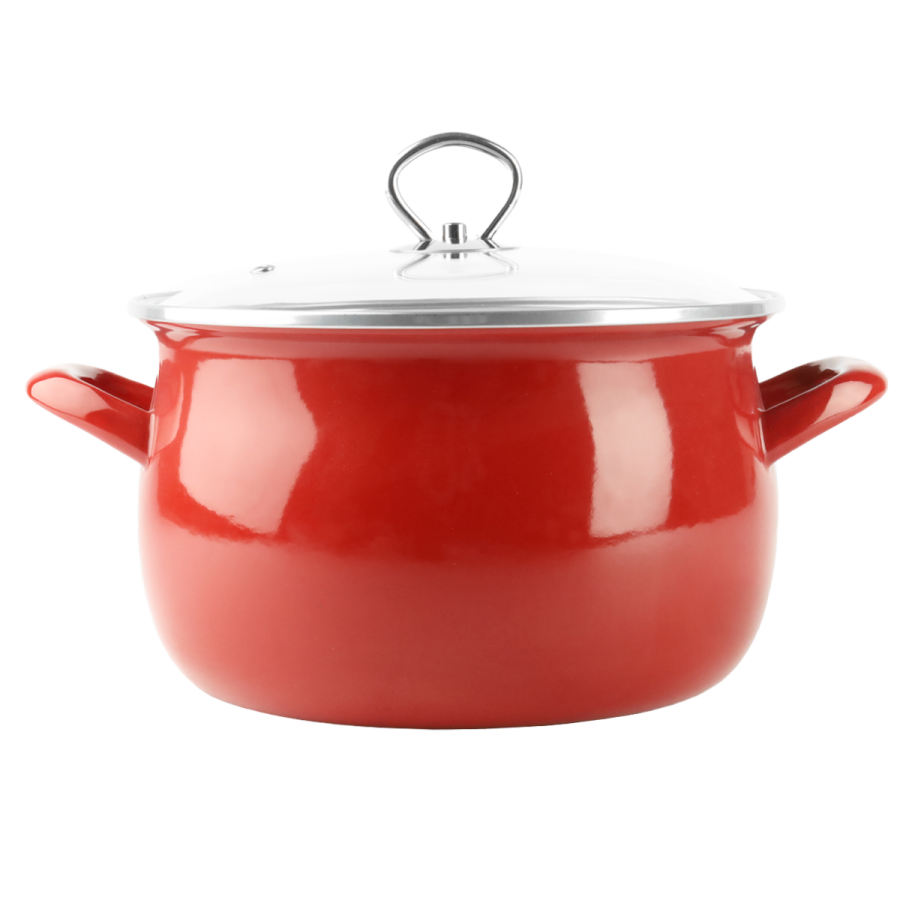 Garnek emaliowany czerwony HELENA 3L