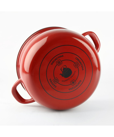 Garnek emaliowany czerwony HELENA 6,5L