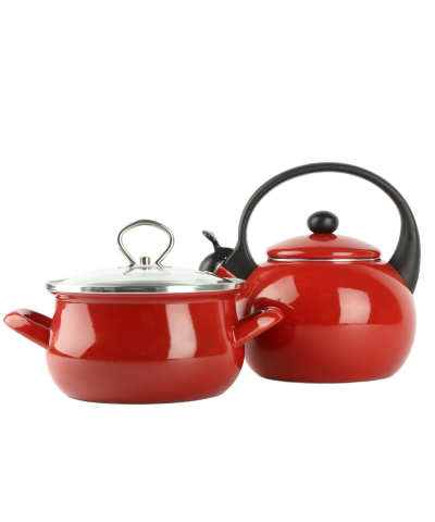 Garnek emaliowany czerwony HELENA 4L