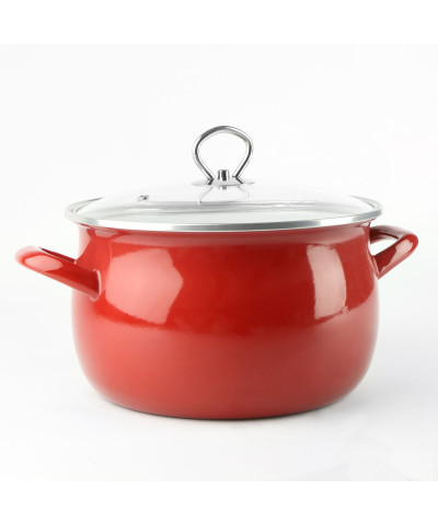 Garnek emaliowany czerwony HELENA 4L
