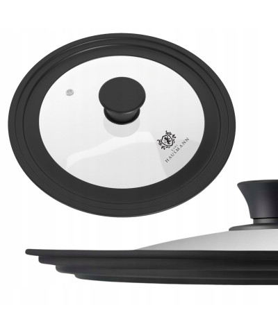 Pokrywa szklana z silikonowym rantem uniwersalna 18/20/22 cm