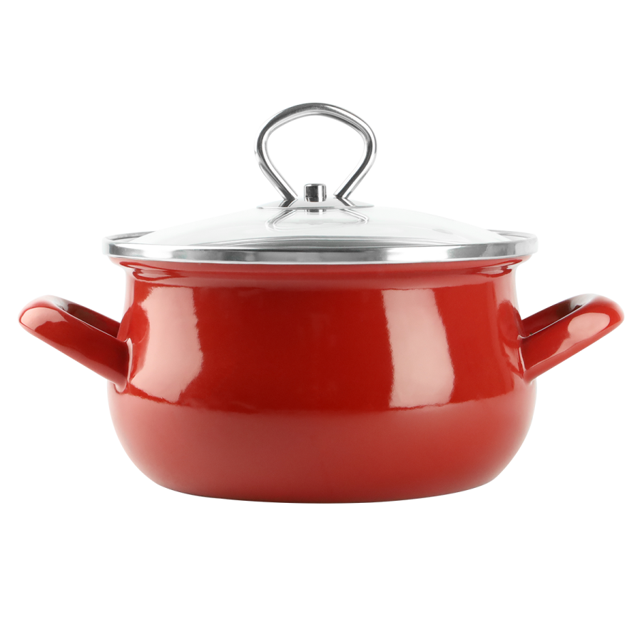 Garnek emaliowany czerwony HELENA 1,9L