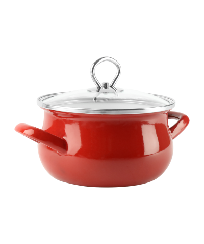 Garnek emaliowany czerwony HELENA 1,9L