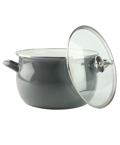 Komplet garnków emaliowanych szarych Helena 1,9 / 4 / 6,5L