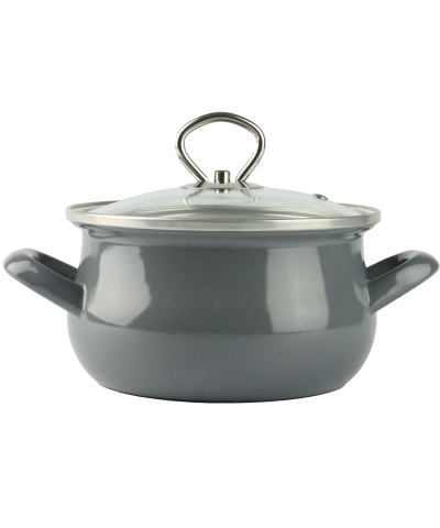 Komplet garnków emaliowanych szarych Helena 1,9 / 4 / 6,5L