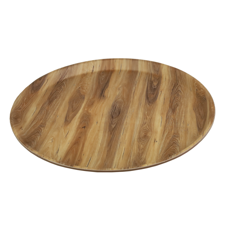 Taca plastikowa okrągła B19-067 drewnopodobna 35 cm