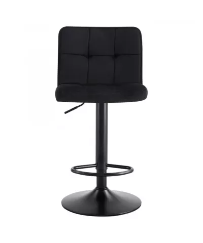Hoker krzesło wysokie regulowane obrotowe welurowe COSMO czarne