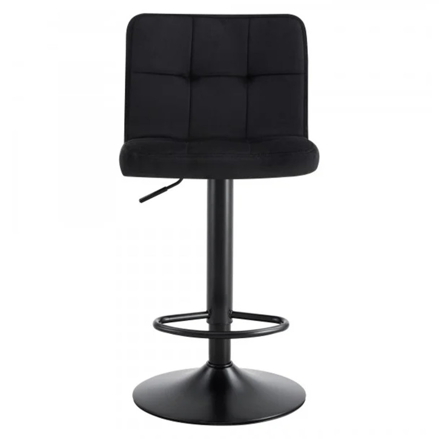 Hoker krzesło wysokie regulowane obrotowe welurowe COSMO czarne