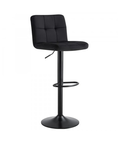 Hoker krzesło wysokie regulowane obrotowe welurowe COSMO czarne