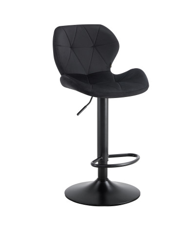 Komplet 2 hokerów hoker regulowany obrotowy welurowe PINA czarne