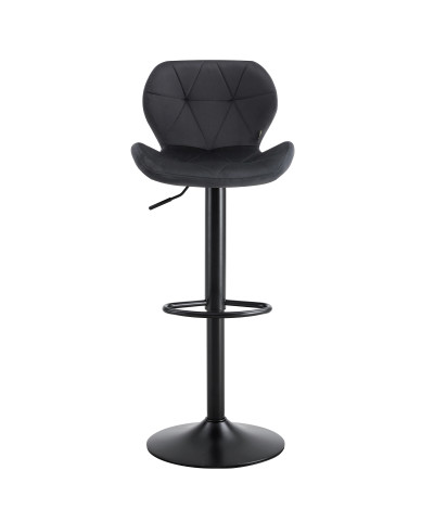 Komplet 2 hokerów hoker regulowany obrotowy welurowe PINA czarne