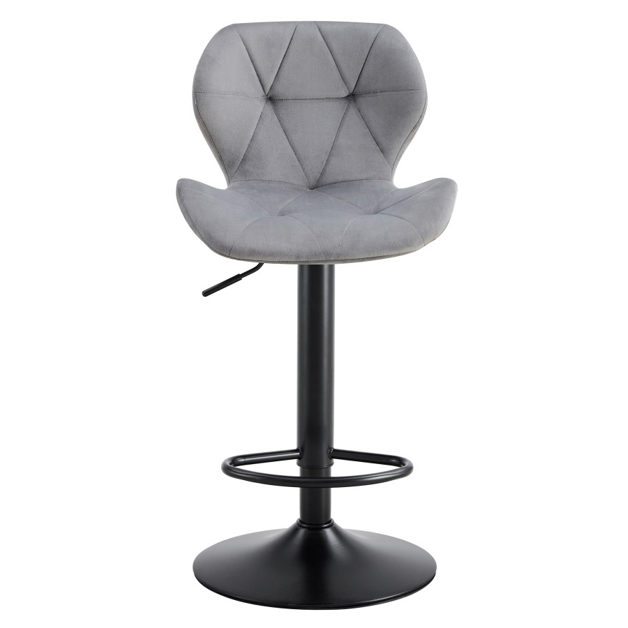 Hoker krzesło wysokie regulowane obrotowe welurowe PINA szare