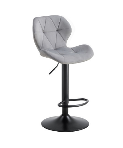 Hoker krzesło wysokie regulowane obrotowe welurowe PINA szare