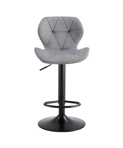 Komplet 2 hokerów hoker regulowany obrotowy welurowe PINA szare