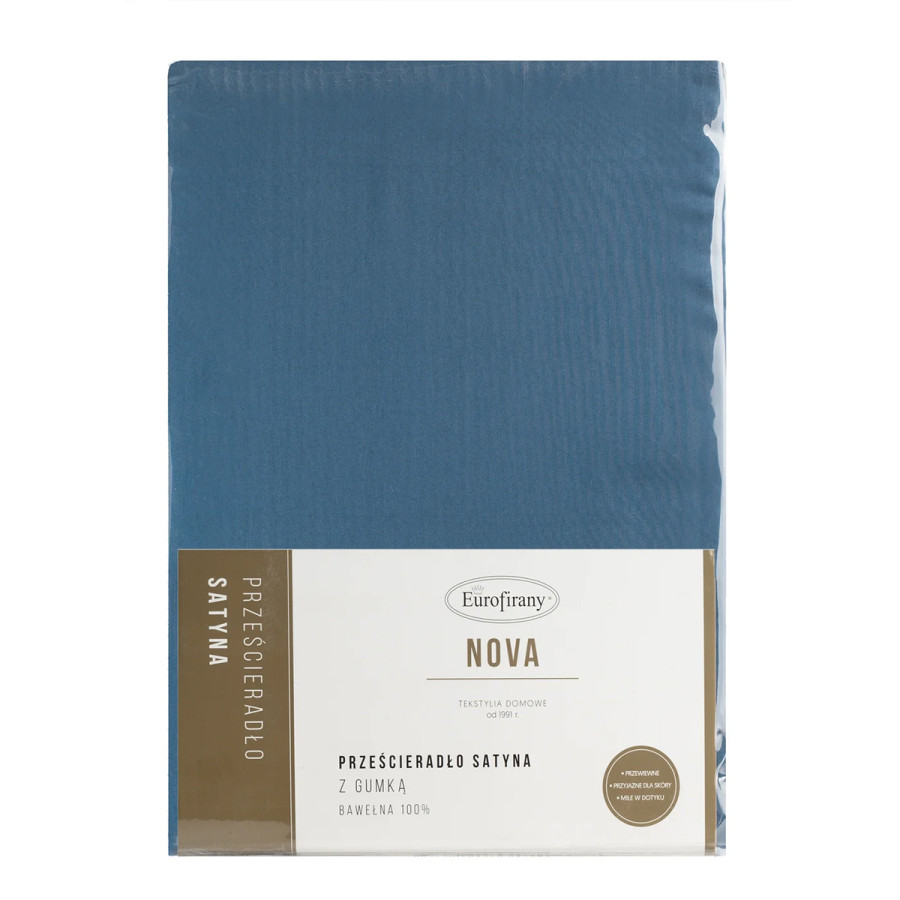 Prześcieradło z gumką granatowe NOVA3 220 x 200 cm