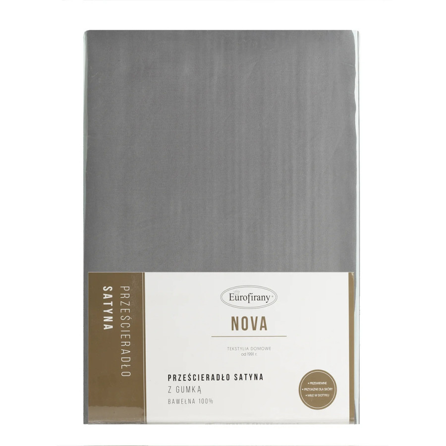 Prześcieradło z gumką stalowy NOVA3 220 x 200 cm