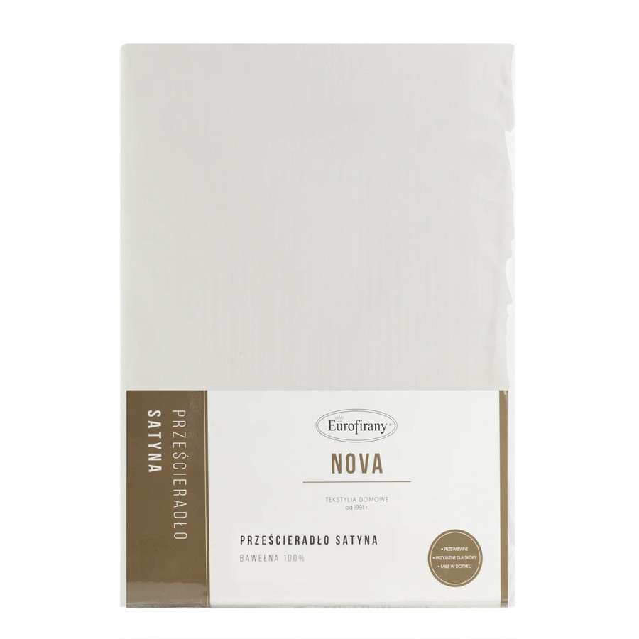 Prześcieradło z gumką jasnoszare NOVA3 160 x 200 cm