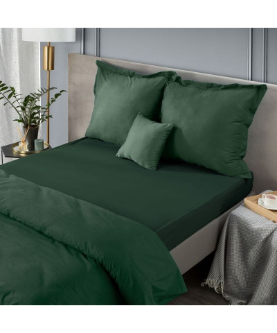 Prześcieradło z gumką butelkowa zieleń NOVA3 220 x 200 cm