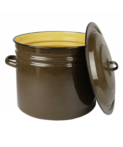 Garnek emaliowany duży tradycyjny z pokrywą 40l