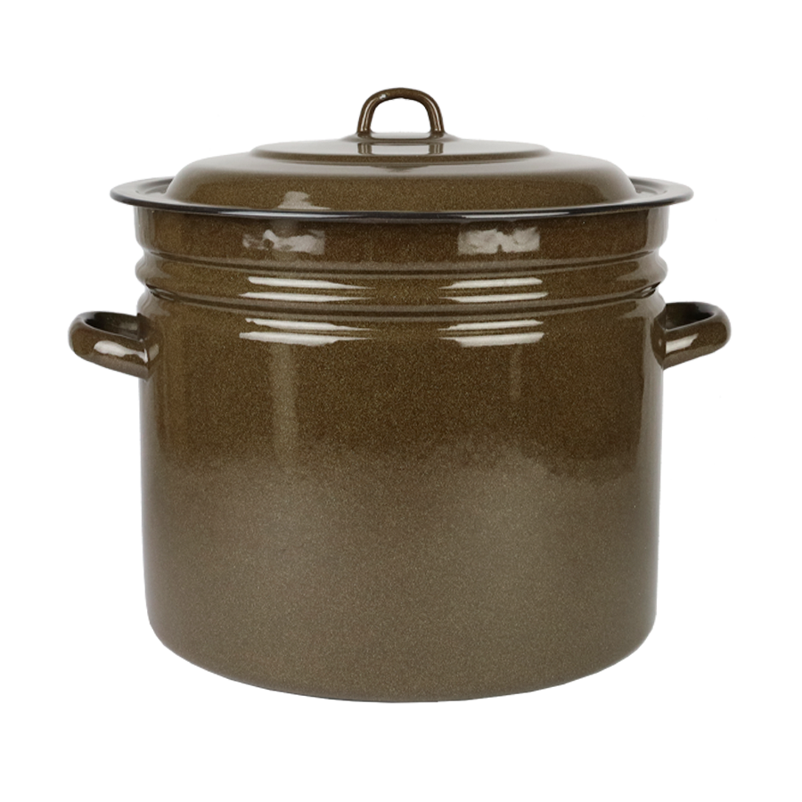 Garnek emaliowany duży tradycyjny z pokrywą 40l