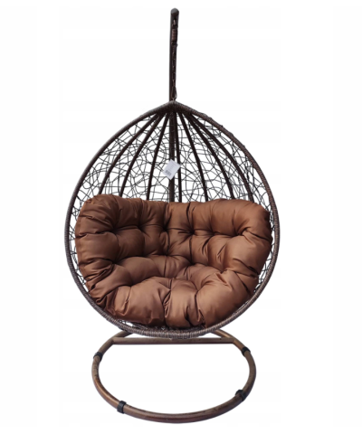Fotel wiszący wolnostojący kokon 130 kg XXL VIKING Brown