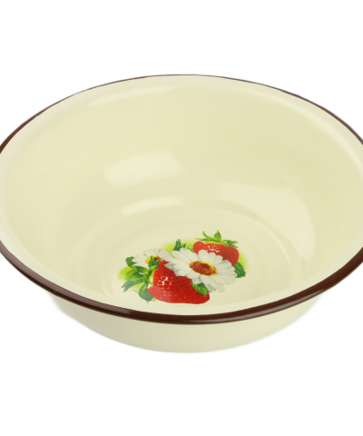 Miska emaliowana tradycyjna Truskawki i Kwiaty 24cm