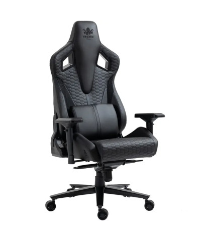 Fotel gamingowy gracza krzesło obrotowe KRAKEN APOLLO ekoskóra czarny