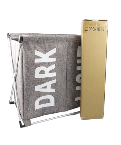 Kosz na pranie 2 komory 59x38x57 cm