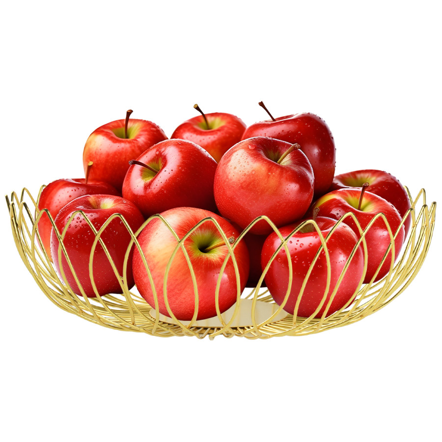 Kosz koszyk metalowy na owoce okrągły złoty 25,5x10,5cm