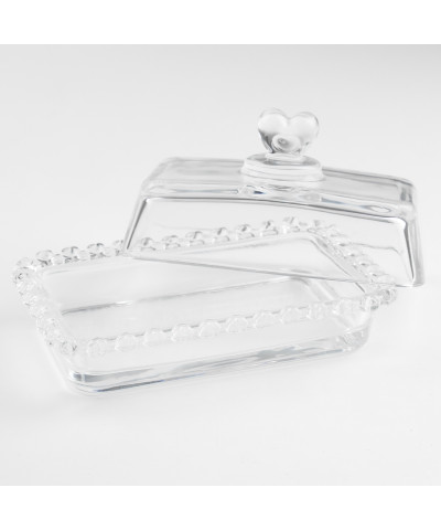 Maselnica szklana z pokrywą prostokątna 17x10,5x8 cm