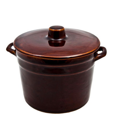 Garnek kamionka z pokrywką 1L