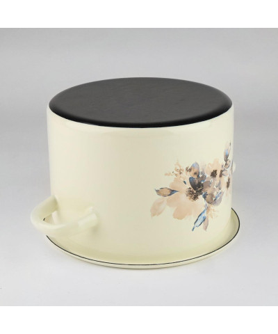 Garnek emaliowany JAŚMIN kremowy 3l