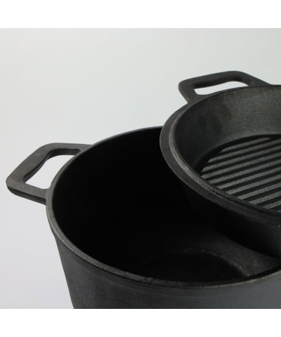 Kociołek żeliwny 3w1 myśliwski 8l