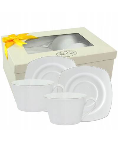 Komplet 2 filiżanek ze spodkiem BIANCA 220ml