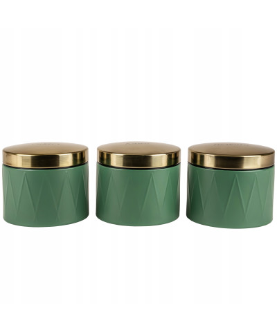 3 pojemników stalowych Geneva 3 sztuki zielone