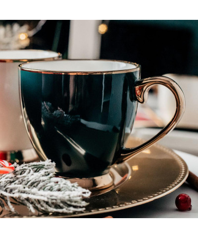 Kubek porcelanowy PRIMA DECO Imperial 400 ml zielony