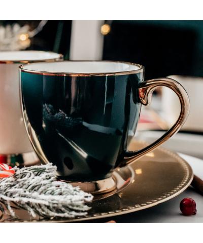 Kubek porcelanowy PRIMA DECO Imperial 400 ml zielony 