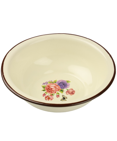 Miska emaliowana tradycyjna Kwiaty 22cm