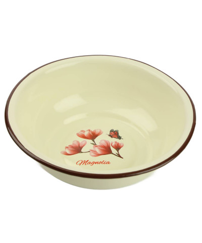 Miska emaliowana tradycyjna Kwiaty 22cm