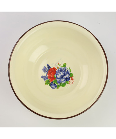 Miska emaliowana tradycyjna Kwiaty 22cm