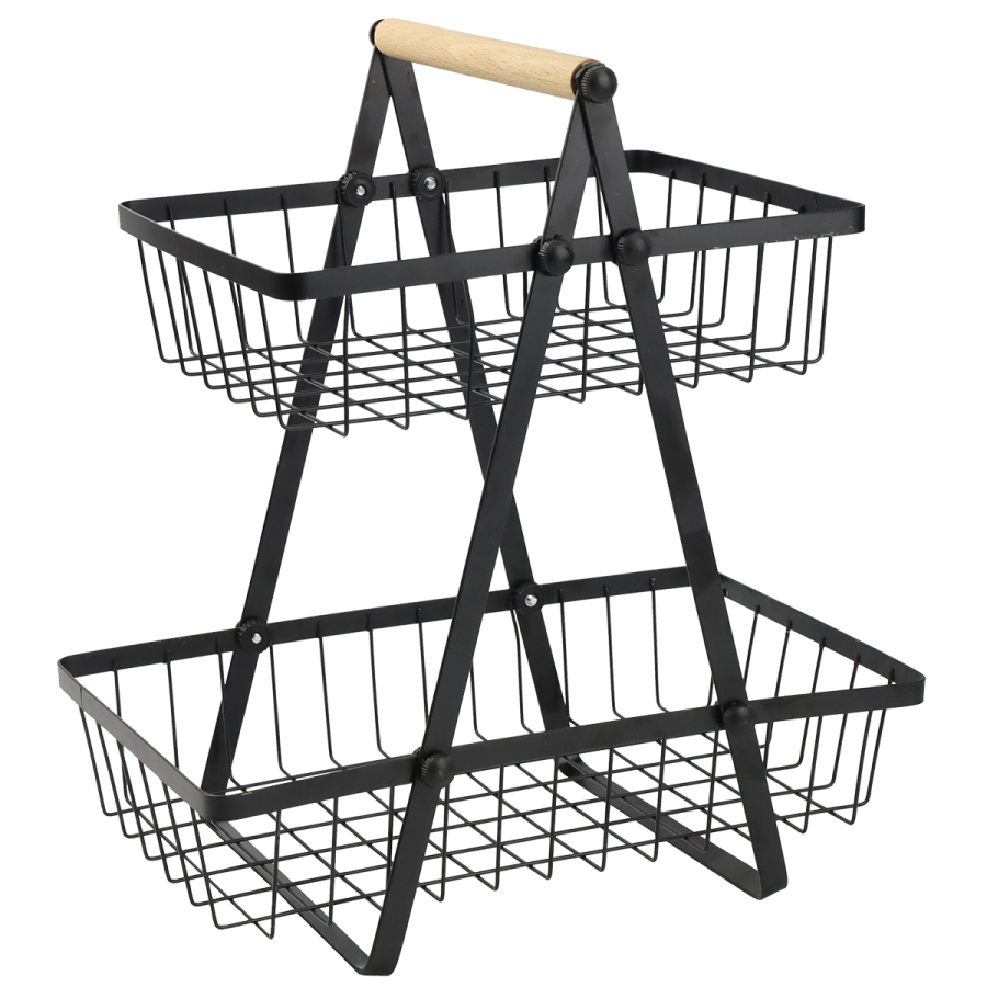 Piętrowy koszyk na owoce czarny