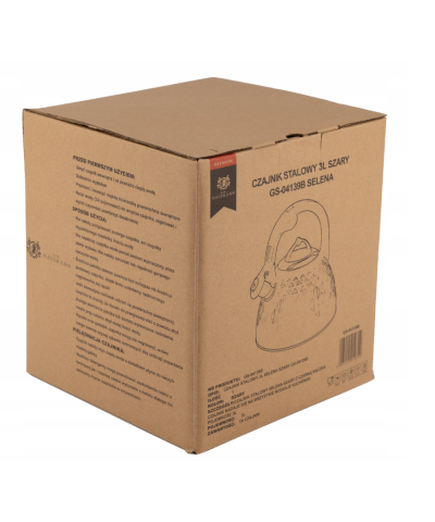 Czajnik stalowy z gwizdkiem SELENA 3l CZARNY