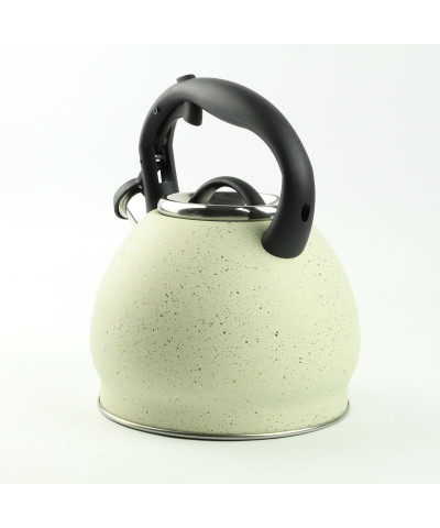 Czajnik z gwizdkiem ze stali nierdzewnej 3L kremowy